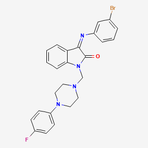 (3Z)-3-[(3-bromophenyl)imino]-1-{[4-(4-fluorophenyl)piperazin-1-yl]methyl}-1,3-dihydro-2H-indol-2-one