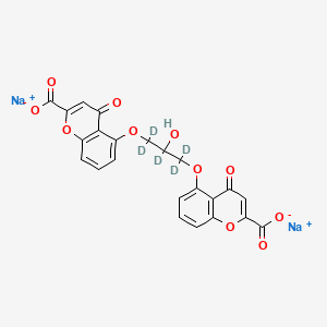 molecular formula C₂₃H₉D₅Na₂O₁₁ B1151772 Disodium;5-[3-(2-carboxylato-4-oxochromen-5-yl)oxy-1,1,2,3,3-pentadeuterio-2-hydroxypropoxy]-4-oxochromene-2-carboxylate 