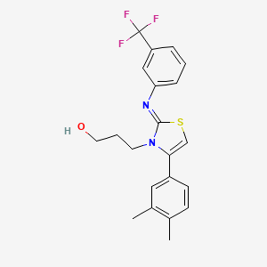 3-[(2Z)-4-(3,4-dimethylphenyl)-2-{[3-(trifluoromethyl)phenyl]imino}-1,3-thiazol-3(2H)-yl]propan-1-ol