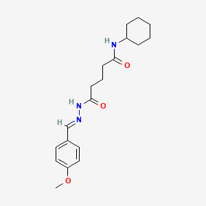 N-cyclohexyl-5-[(2E)-2-(4-methoxybenzylidene)hydrazinyl]-5-oxopentanamide