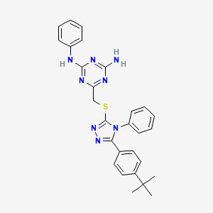 6-({[5-(4-tert-butylphenyl)-4-phenyl-4H-1,2,4-triazol-3-yl]sulfanyl}methyl)-N-phenyl-1,3,5-triazine-2,4-diamine