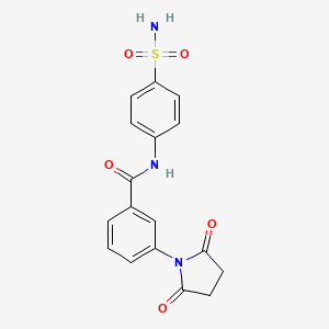 molecular formula C17H15N3O5S B11517751 3-(2,5-dioxopyrrolidin-1-yl)-N-(4-sulfamoylphenyl)benzamide 