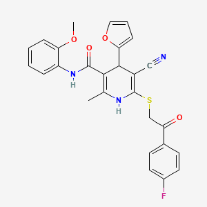 5-cyano-6-{[2-(4-fluorophenyl)-2-oxoethyl]sulfanyl}-4-(furan-2-yl)-N-(2-methoxyphenyl)-2-methyl-1,4-dihydropyridine-3-carboxamide