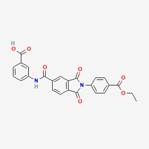 3-[({2-[4-(ethoxycarbonyl)phenyl]-1,3-dioxo-2,3-dihydro-1H-isoindol-5-yl}carbonyl)amino]benzoic acid