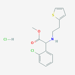 molecular formula C15H17Cl2NO2S B115178 (+)甲基α-(2-噻吩乙基氨基)(2-氯苯基)乙酸盐酸盐 CAS No. 141109-18-4