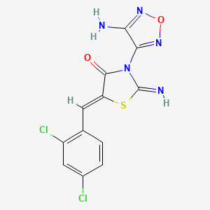 (5Z)-3-(4-amino-1,2,5-oxadiazol-3-yl)-5-[(2,4-dichlorophenyl)methylidene]-2-imino-1,3-thiazolidin-4-one