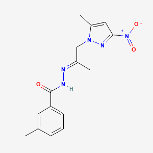 3-methyl-N'-[(2E)-1-(5-methyl-3-nitro-1H-pyrazol-1-yl)propan-2-ylidene]benzohydrazide