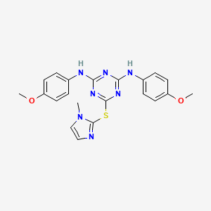 1,3,5-Triazine, 2,4-bis(4-methoxyphenylamino)-6-(1-methyl-2-imidazolylthio)-