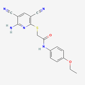 2-[(6-amino-3,5-dicyanopyridin-2-yl)sulfanyl]-N-(4-ethoxyphenyl)acetamide