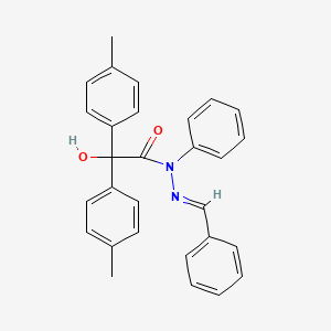 2-hydroxy-2,2-bis(4-methylphenyl)-N-phenyl-N'-[(E)-phenylmethylidene]acetohydrazide