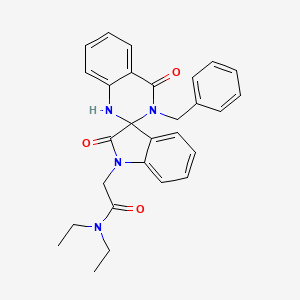 molecular formula C28H28N4O3 B11517847 2-(3'-benzyl-2,4'-dioxo-3',4'-dihydro-1'H-spiro[indole-3,2'-quinazolin]-1(2H)-yl)-N,N-diethylacetamide 