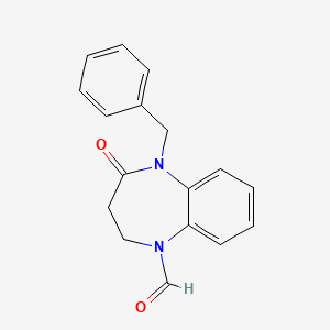 molecular formula C17H16N2O2 B11517883 5-benzyl-4-oxo-2,3,4,5-tetrahydro-1H-1,5-benzodiazepine-1-carbaldehyde 