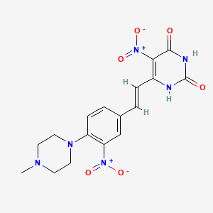 6-{(E)-2-[4-(4-methylpiperazin-1-yl)-3-nitrophenyl]ethenyl}-5-nitropyrimidine-2,4-diol