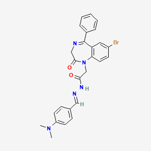 2-(7-Bromo-2-oxo-5-phenyl-2,3-dihydro-1H-1,4-benzodiazepin-1-YL)-N'-[(E)-[4-(dimethylamino)phenyl]methylidene]acetohydrazide