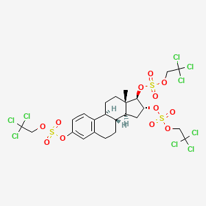 molecular formula C₂₄H₂₇Cl₉O₁₂S₃ B1151794 [(8R,9S,13S,14S,16R,17R)-13-methyl-3,16-bis(2,2,2-trichloroethoxysulfonyloxy)-6,7,8,9,11,12,14,15,16,17-decahydrocyclopenta[a]phenanthren-17-yl] 2,2,2-trichloroethyl sulfate 