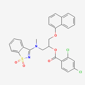 1-[(1,1-Dioxido-1,2-benzothiazol-3-yl)(methyl)amino]-3-(naphthalen-1-yloxy)propan-2-yl 2,4-dichlorobenzoate