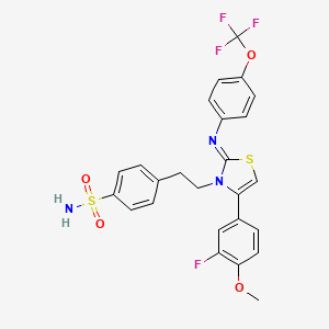 molecular formula C25H21F4N3O4S2 B11517943 4-{2-[(2E)-4-(3-fluoro-4-methoxyphenyl)-2-{[4-(trifluoromethoxy)phenyl]imino}-1,3-thiazol-3(2H)-yl]ethyl}benzenesulfonamide 