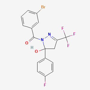 (3-bromophenyl)[5-(4-fluorophenyl)-5-hydroxy-3-(trifluoromethyl)-4,5-dihydro-1H-pyrazol-1-yl]methanone