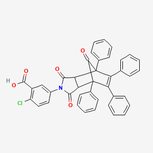 molecular formula C40H26ClNO5 B11517959 2-chloro-5-(1,3,8-trioxo-4,5,6,7-tetraphenyl-1,3,3a,4,7,7a-hexahydro-2H-4,7-methanoisoindol-2-yl)benzoic acid 