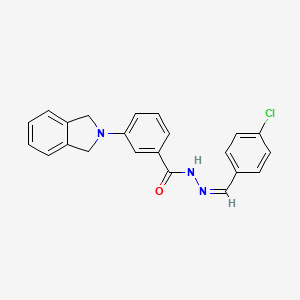 molecular formula C22H18ClN3O B11517965 N'-[(Z)-(4-chlorophenyl)methylidene]-3-(1,3-dihydro-2H-isoindol-2-yl)benzohydrazide 