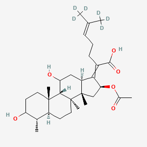 2-[(4S,5S,8S,9S,10S,13R,14S,16S)-16-acetyloxy-3,11-dihydroxy-4,8,10,14-tetramethyl-2,3,4,5,6,7,9,11,12,13,15,16-dodecahydro-1H-cyclopenta[a]phenanthren-17-ylidene]-7,7,7-trideuterio-6-(trideuteriomethyl)hept-5-enoic acid