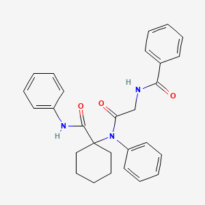 molecular formula C28H29N3O3 B11517971 N-(2-oxo-2-{phenyl[1-(phenylcarbamoyl)cyclohexyl]amino}ethyl)benzamide 