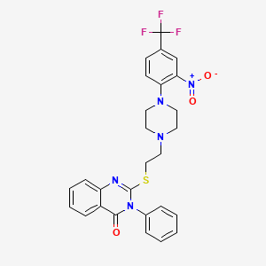 2-[(2-{4-[2-nitro-4-(trifluoromethyl)phenyl]piperazin-1-yl}ethyl)sulfanyl]-3-phenylquinazolin-4(3H)-one