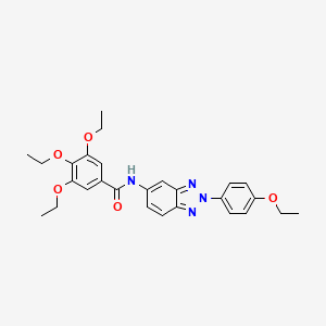 molecular formula C27H30N4O5 B11518000 3,4,5-triethoxy-N-[2-(4-ethoxyphenyl)-2H-benzotriazol-5-yl]benzamide 