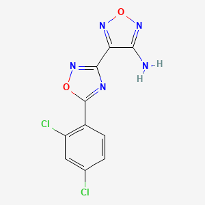 molecular formula C10H5Cl2N5O2 B11518005 4-[5-(2,4-Dichlorophenyl)-1,2,4-oxadiazol-3-yl]-1,2,5-oxadiazol-3-amine 