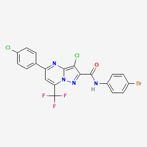 N-(4-bromophenyl)-3-chloro-5-(4-chlorophenyl)-7-(trifluoromethyl)pyrazolo[1,5-a]pyrimidine-2-carboxamide