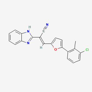 (2E)-2-(1H-benzimidazol-2-yl)-3-[5-(3-chloro-2-methylphenyl)furan-2-yl]prop-2-enenitrile