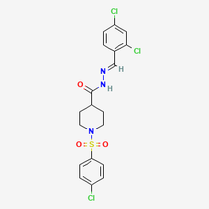 molecular formula C19H18Cl3N3O3S B11518020 1-[(4-chlorophenyl)sulfonyl]-N'-[(E)-(2,4-dichlorophenyl)methylidene]piperidine-4-carbohydrazide 