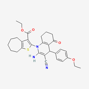 ethyl 2-[2-amino-3-cyano-4-(4-ethoxyphenyl)-5-oxo-5,6,7,8-tetrahydroquinolin-1(4H)-yl]-5,6,7,8-tetrahydro-4H-cyclohepta[b]thiophene-3-carboxylate