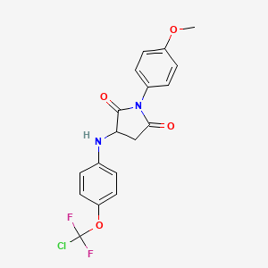 molecular formula C18H15ClF2N2O4 B11518116 3-({4-[Chloro(difluoro)methoxy]phenyl}amino)-1-(4-methoxyphenyl)pyrrolidine-2,5-dione 