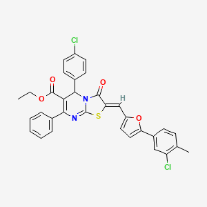 ethyl (2Z)-2-{[5-(3-chloro-4-methylphenyl)furan-2-yl]methylidene}-5-(4-chlorophenyl)-3-oxo-7-phenyl-2,3-dihydro-5H-[1,3]thiazolo[3,2-a]pyrimidine-6-carboxylate