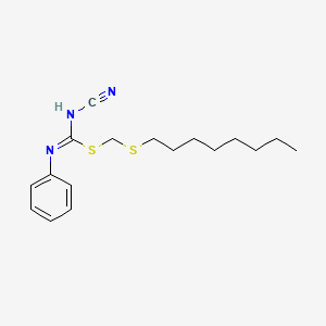 molecular formula C17H25N3S2 B11518127 (octylsulfanyl)methyl N'-cyano-N-phenylcarbamimidothioate 