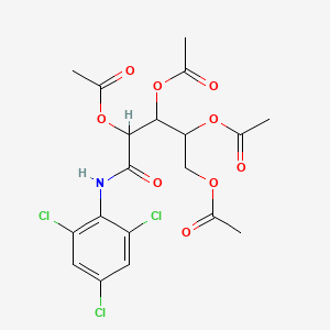 molecular formula C19H20Cl3NO9 B11518131 Pentanamide, 2,3,4,5-tetraacetoxy-N-(2,4,6-trichlorophenyl)- 