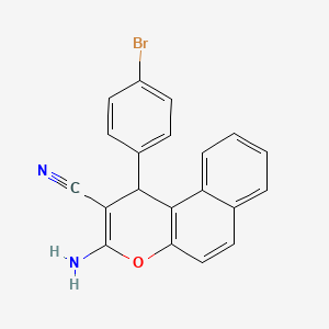 molecular formula C20H13BrN2O B11518155 3-amino-1-(4-bromophenyl)-1H-benzo[f]chromene-2-carbonitrile 