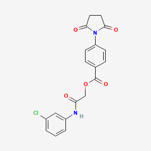 molecular formula C19H15ClN2O5 B11518169 2-[(3-Chlorophenyl)amino]-2-oxoethyl 4-(2,5-dioxopyrrolidin-1-yl)benzoate 