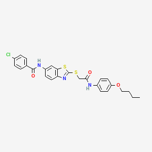 N-[2-({2-[(4-butoxyphenyl)amino]-2-oxoethyl}sulfanyl)-1,3-benzothiazol-6-yl]-4-chlorobenzamide