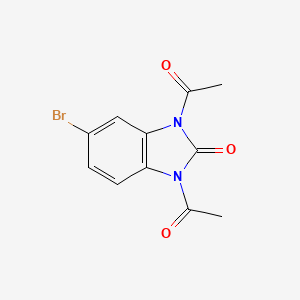 molecular formula C11H9BrN2O3 B11518208 1,3-Diacetyl-5-bromo-1,3-dihydro-2H-benzimidazol-2-one 