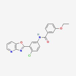 molecular formula C21H16ClN3O3 B11518211 N-(4-Chloro-3-{[1,3]oxazolo[4,5-B]pyridin-2-YL}phenyl)-3-ethoxybenzamide 