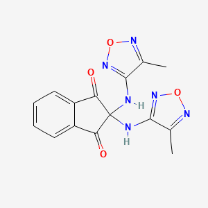 molecular formula C15H12N6O4 B11518240 2,2-bis[(4-methyl-1,2,5-oxadiazol-3-yl)amino]-1H-indene-1,3(2H)-dione 