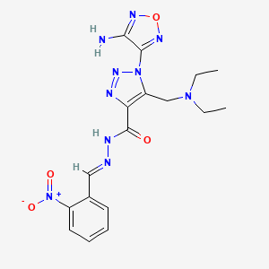 1-(4-amino-1,2,5-oxadiazol-3-yl)-5-[(diethylamino)methyl]-N'-[(E)-(2-nitrophenyl)methylidene]-1H-1,2,3-triazole-4-carbohydrazide