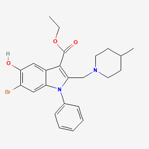 ethyl 6-bromo-5-hydroxy-2-[(4-methylpiperidin-1-yl)methyl]-1-phenyl-1H-indole-3-carboxylate