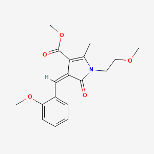 molecular formula C18H21NO5 B11518275 methyl (4Z)-4-(2-methoxybenzylidene)-1-(2-methoxyethyl)-2-methyl-5-oxo-4,5-dihydro-1H-pyrrole-3-carboxylate 