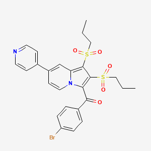 [1,2-Bis(propylsulfonyl)-7-(pyridin-4-yl)indolizin-3-yl](4-bromophenyl)methanone