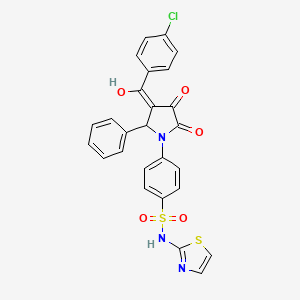 molecular formula C26H18ClN3O5S2 B11518287 4-{3-[(4-chlorophenyl)carbonyl]-4-hydroxy-5-oxo-2-phenyl-2,5-dihydro-1H-pyrrol-1-yl}-N-(1,3-thiazol-2-yl)benzenesulfonamide 