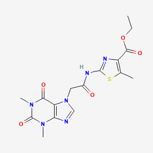 ethyl 2-{[(1,3-dimethyl-2,6-dioxo-1,2,3,6-tetrahydro-7H-purin-7-yl)acetyl]amino}-5-methyl-1,3-thiazole-4-carboxylate