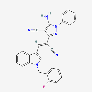 5-amino-3-{(Z)-1-cyano-2-[1-(2-fluorobenzyl)-1H-indol-3-yl]ethenyl}-1-phenyl-1H-pyrazole-4-carbonitrile